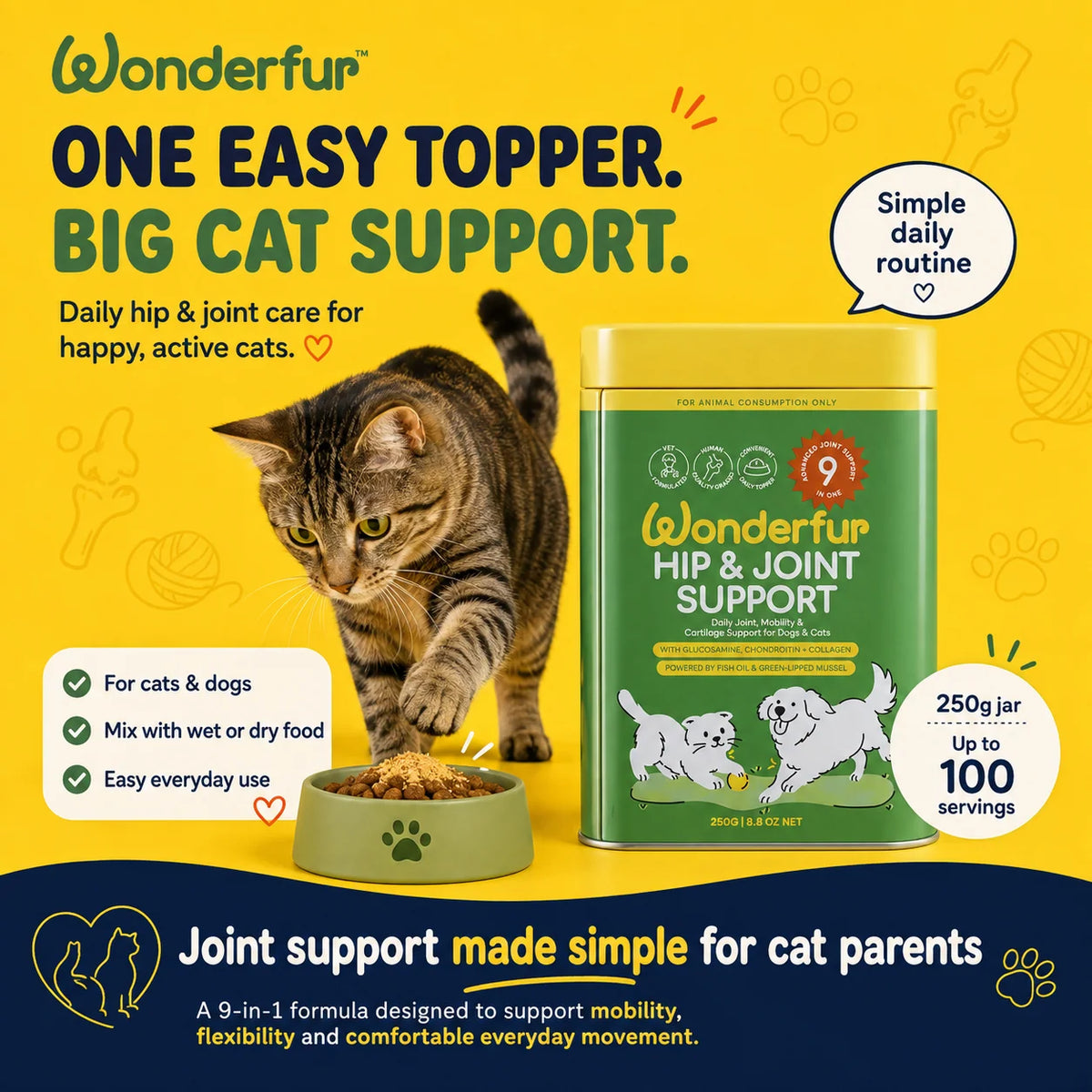 Wonderfur Hip & Joint Support for Dogs & Cats 250g