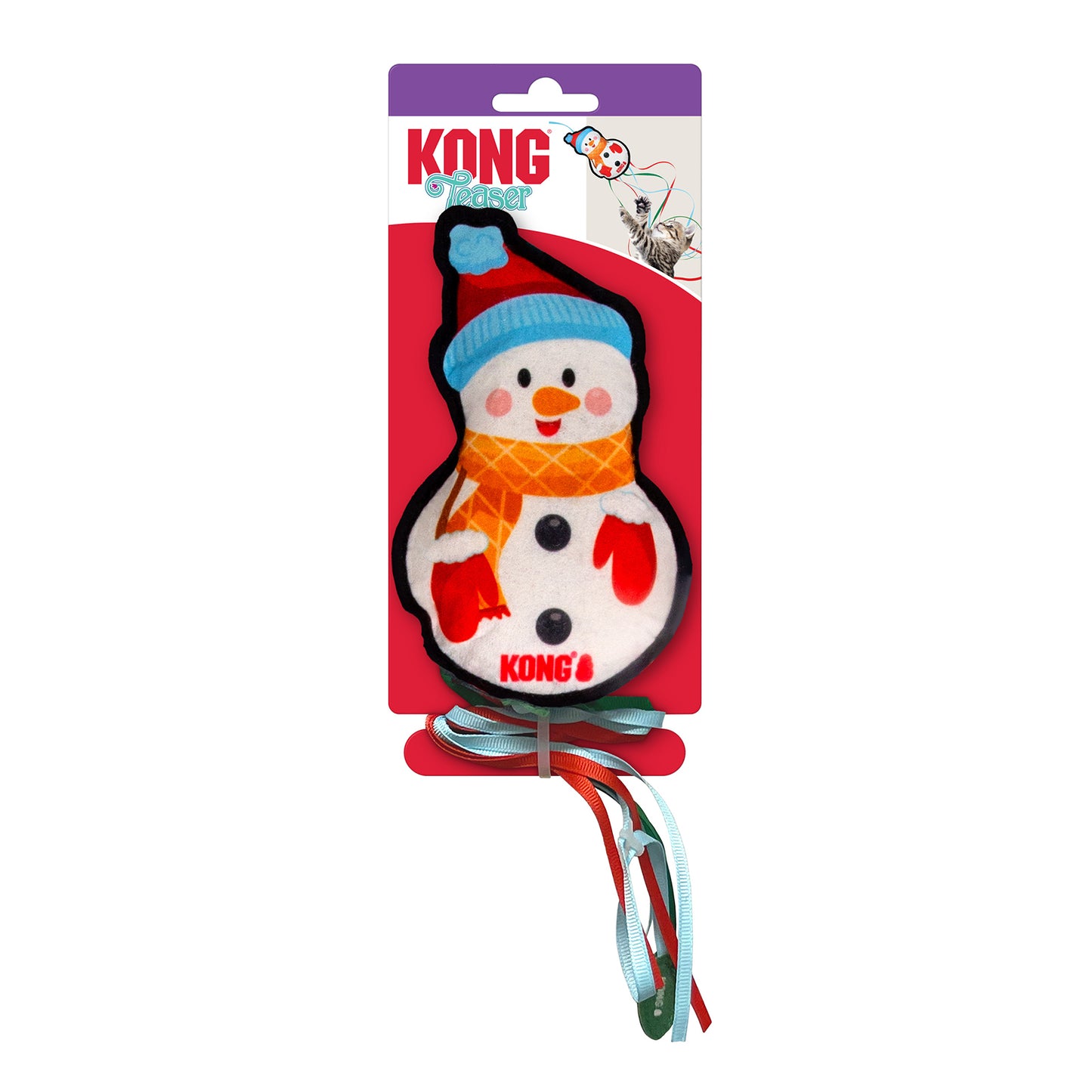 KONG Holiday Teaser Snowman Toy For Cats