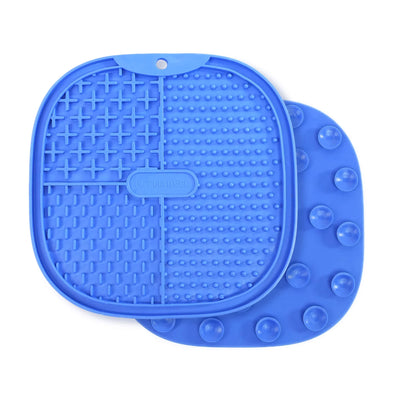 Pet Marvel Pet Licking Food Plate Wallable Blue