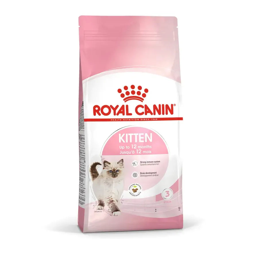 Royal Canin Kitten food packaging on a white background