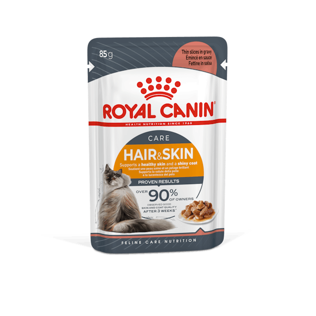 ROYAL CANIN Hair & Skin Care Gravy Adult Wet Cat Food 85g x 12