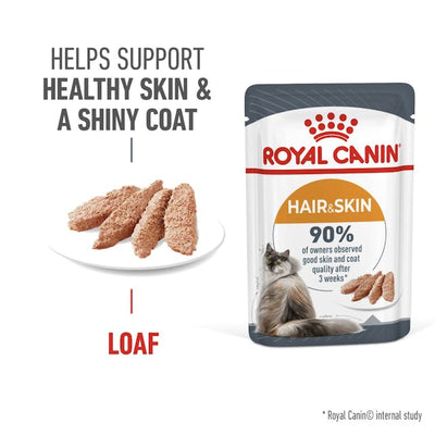 ROYAL CANIN Hair & Skin Care Loaf Adult Wet Cat Food 85g x 12