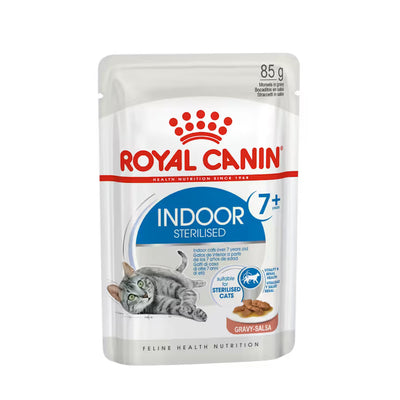 ROYAL CANIN Indoor 7+ Gravy Wet Cat Food 85g x 12
