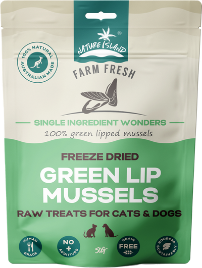 Nature Island Freeze Dried Green Lip Mussels Raw Treats 50g