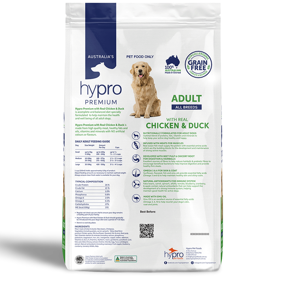 Hypro Premium Grain Free Adult Dog Dry Food Chicken & Duck
