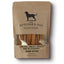 A package of 'The Butcher's Dog' Chicken, Sweet Potato, and Blueberry Chew Sticks for dogs, shown in a brown kraft paper stand-up pouch with a clear window displaying the brown chew sticks inside.