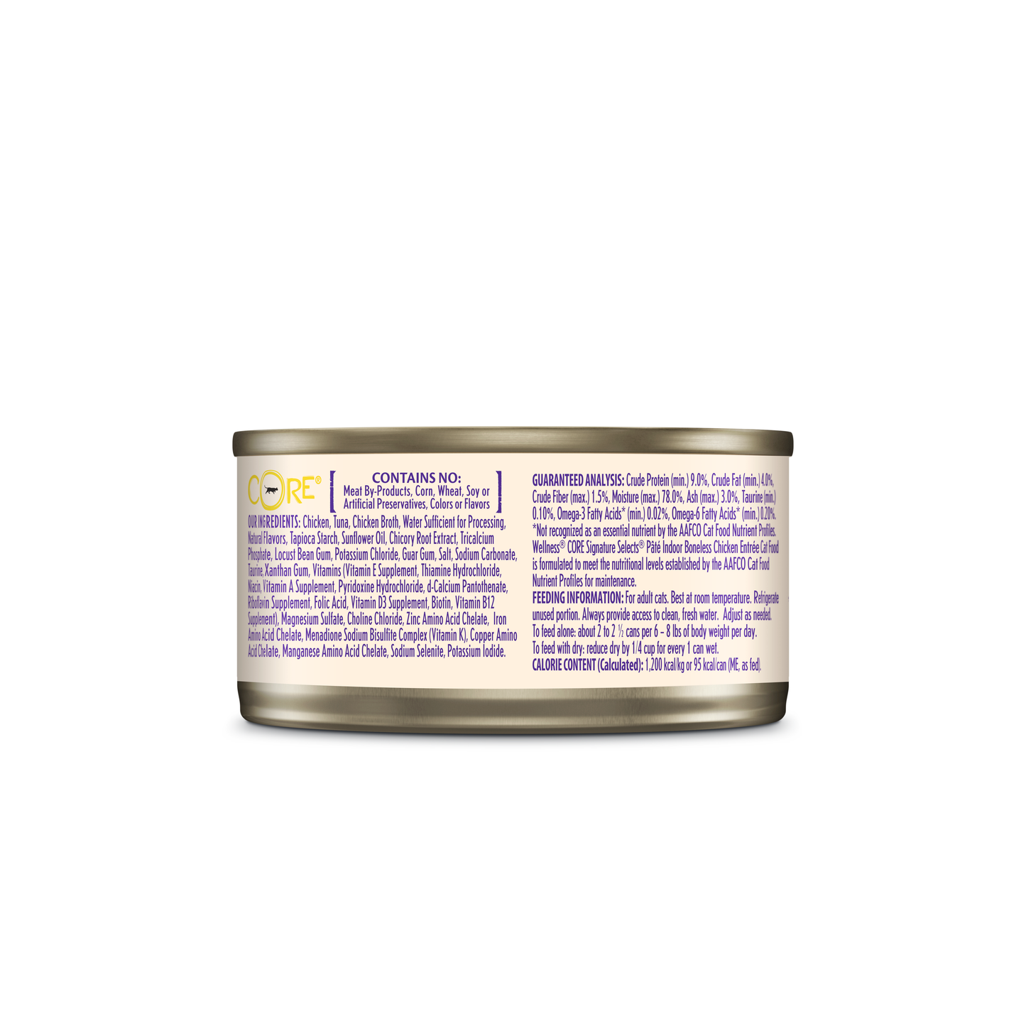 WELLNESS Core Signature Selects Wet Cat Food Indoor Boneless Chicken Entrée Pâté 79g x 12
