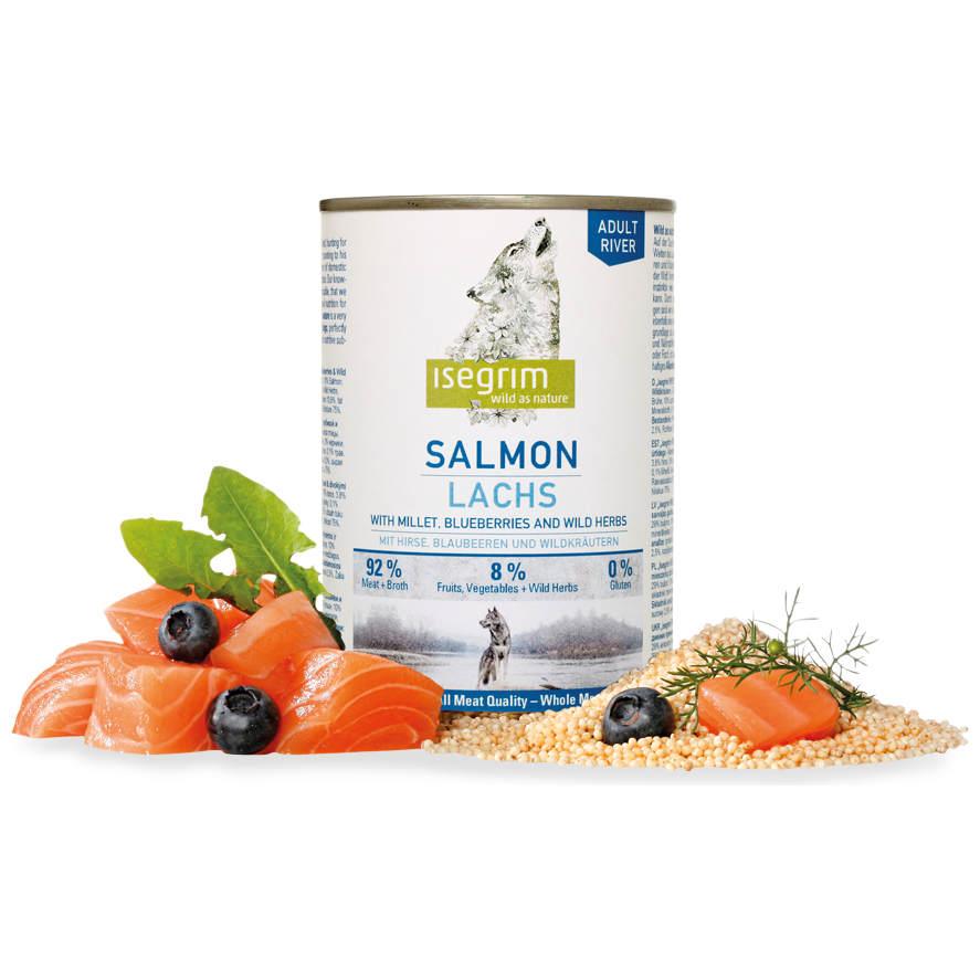 Isegrim Dog Wet Food - SALMON + MILLET, BLUEBERRIES & WILD HERBS