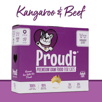 Proudi Cat Raw Food - Kangaroo & Beef 1.08Kg