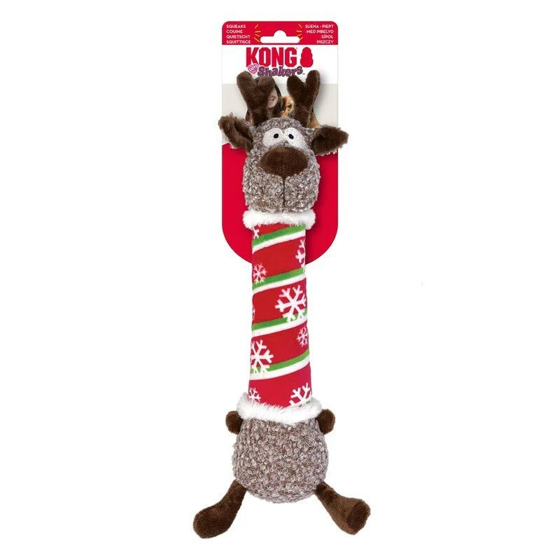 KONG Plush Dog Toy Christmas Holiday Shakers Luvs Reindeer