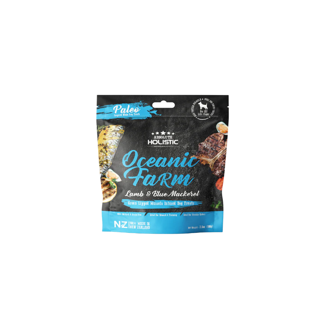 Absolute Holistic Air Dried Dog Treats | Lamb & Blue Mackerel 200g