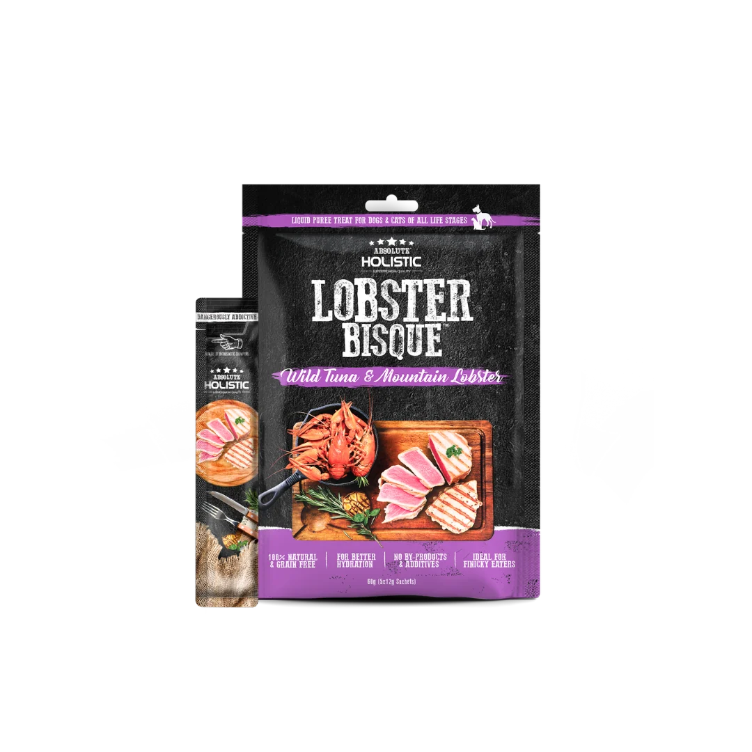 Absolute Holistic Liquid Bisque Treats For Cats & Dogs | Tuna & Lobster 12g x 5