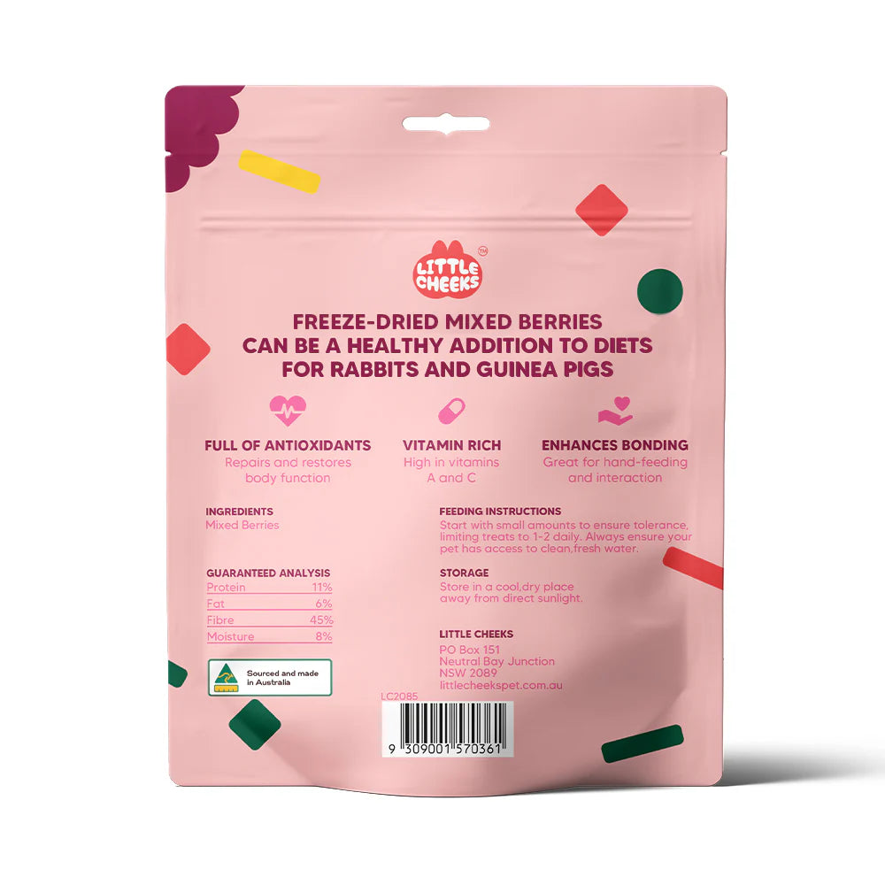 Little Cheeks Freeze Dried Mixed Berries for Small Animals 25g