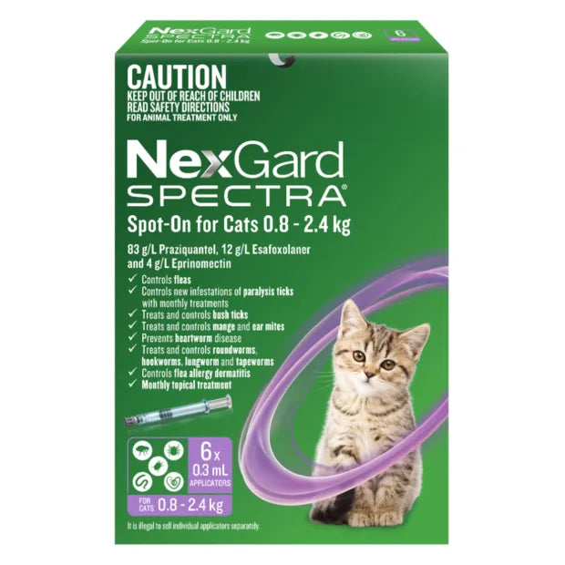 NEXGARD SPECTRA SPOT-ON FOR CATS 0.8-2.4KG