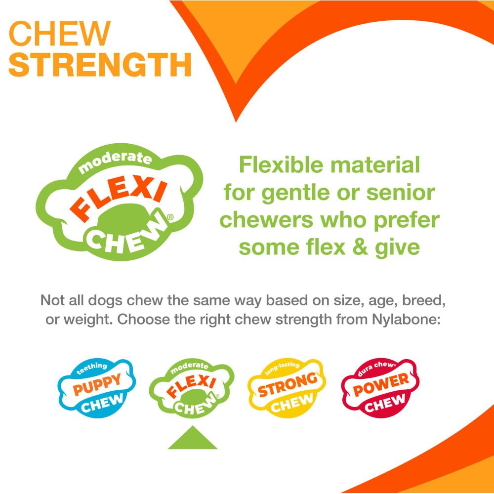 Nylabone Dog Chew Toy Flexi Chew Gumabone Original Bone