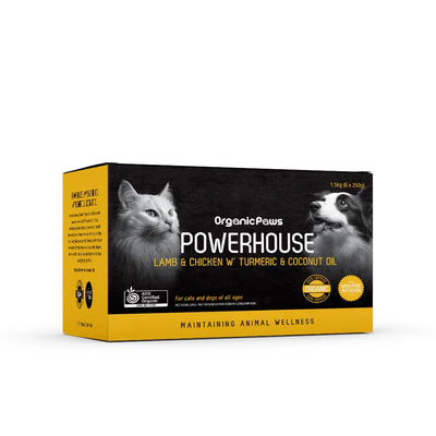 Organic Paws Powerhouse Lamb & Chicken with Turmeric & Coconut Oil Pet Raw Food 1.5kg