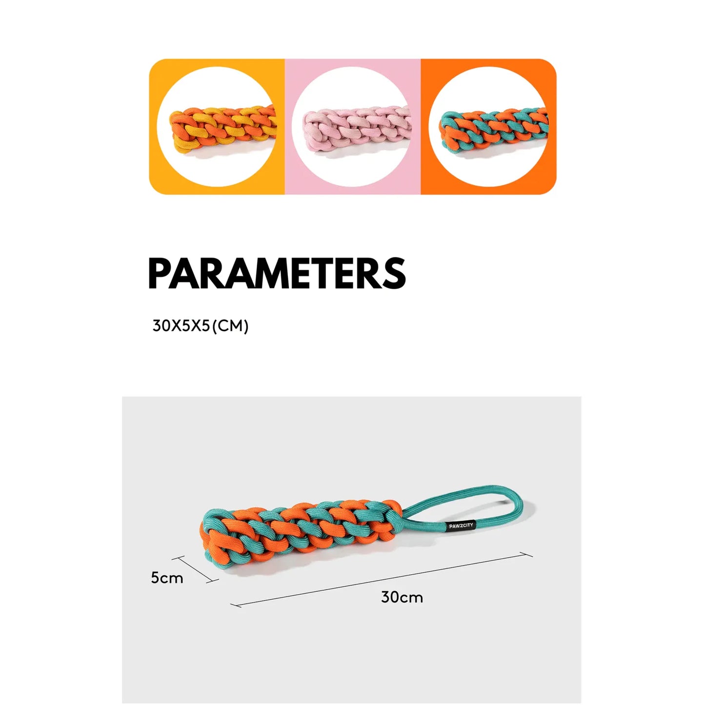 PAWZCITY Interactive Rope Stick With Loop - Seabreeze