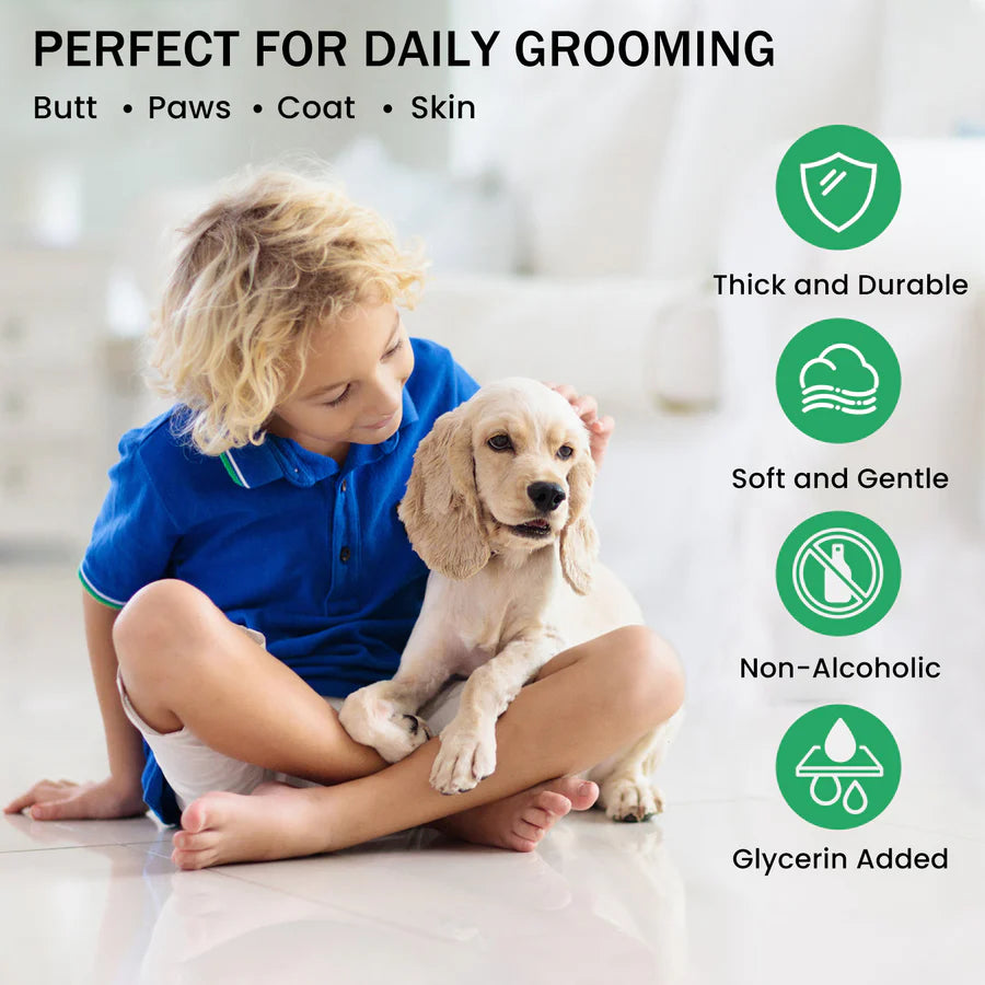Pet Marvel Silver Ion Antibacterial Pet Wipes 100pcs
