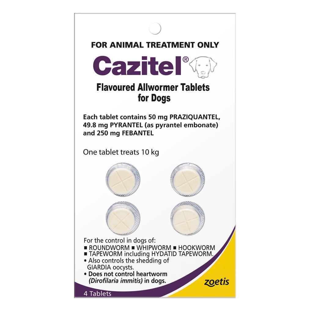 Cazitel Allwormer For Dogs 10kg 4 Pack