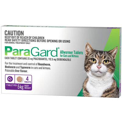 ParaGard Allwormer Tablets For Cats Up To 5kg 4 Tablets