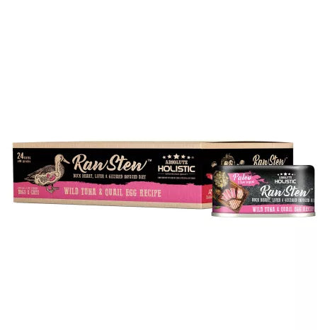 Absolute Holistic Wet Cat & Dog Food Raw Stew | Tuna & Quail Egg