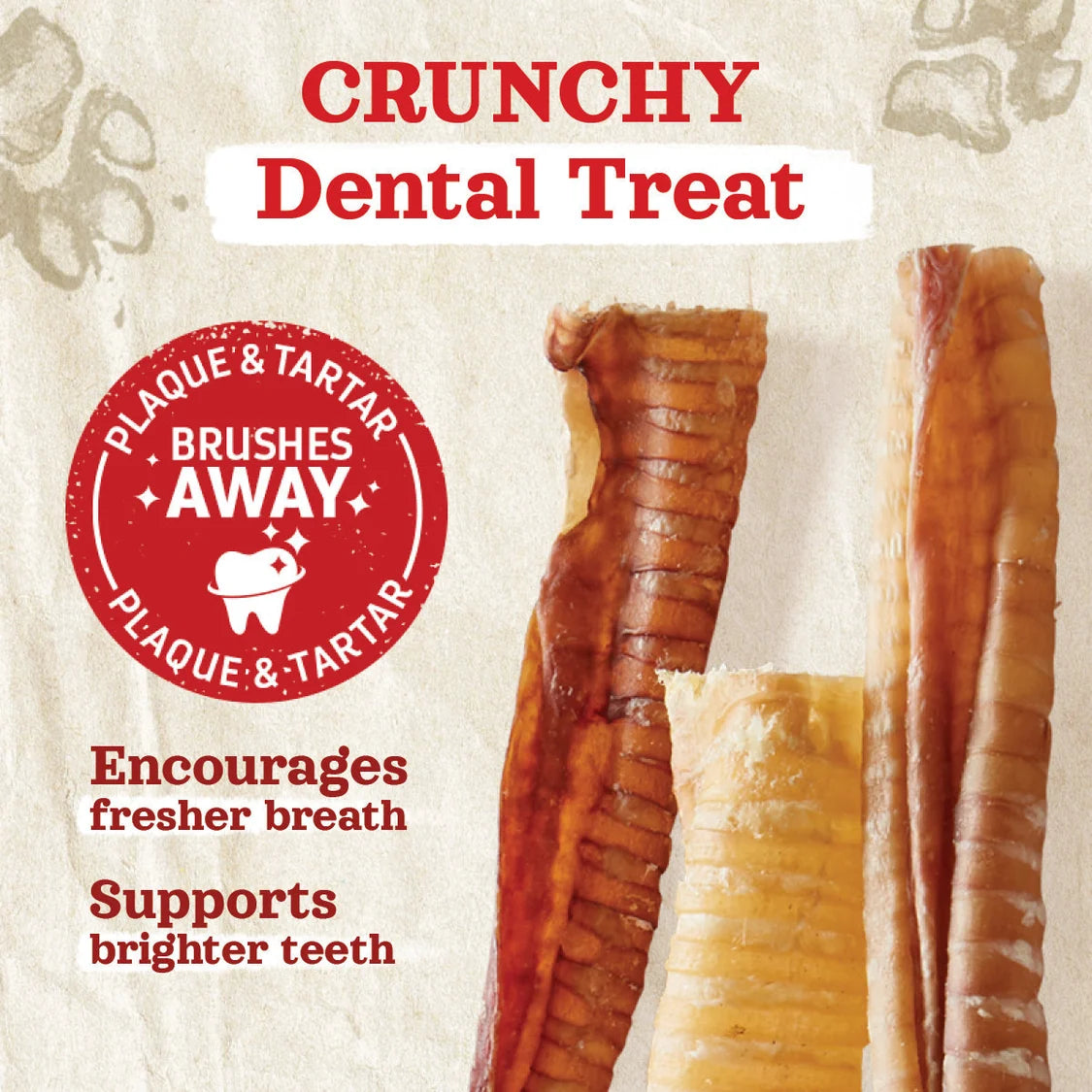 Natural Farm Dog Treat 3" Beef Trachea Chews 12Pack