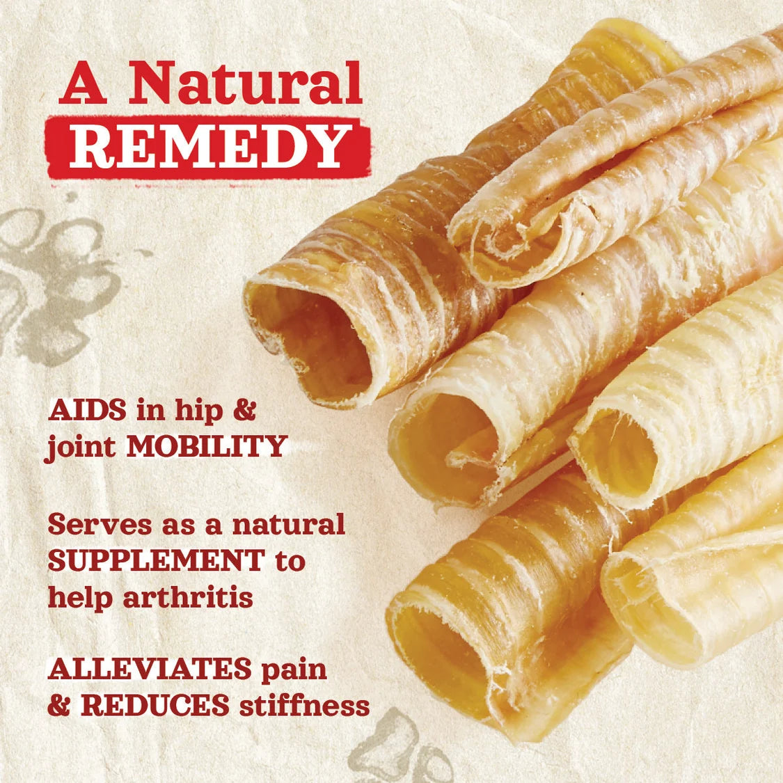 Natural Farm Dog Treat 3" Beef Trachea Chews 12Pack