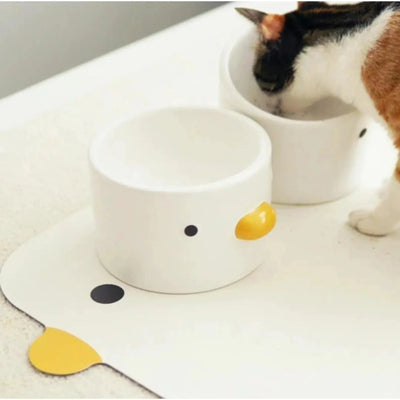 PURROOM Elevated Chick Ceramic Pet Bowl - Straight