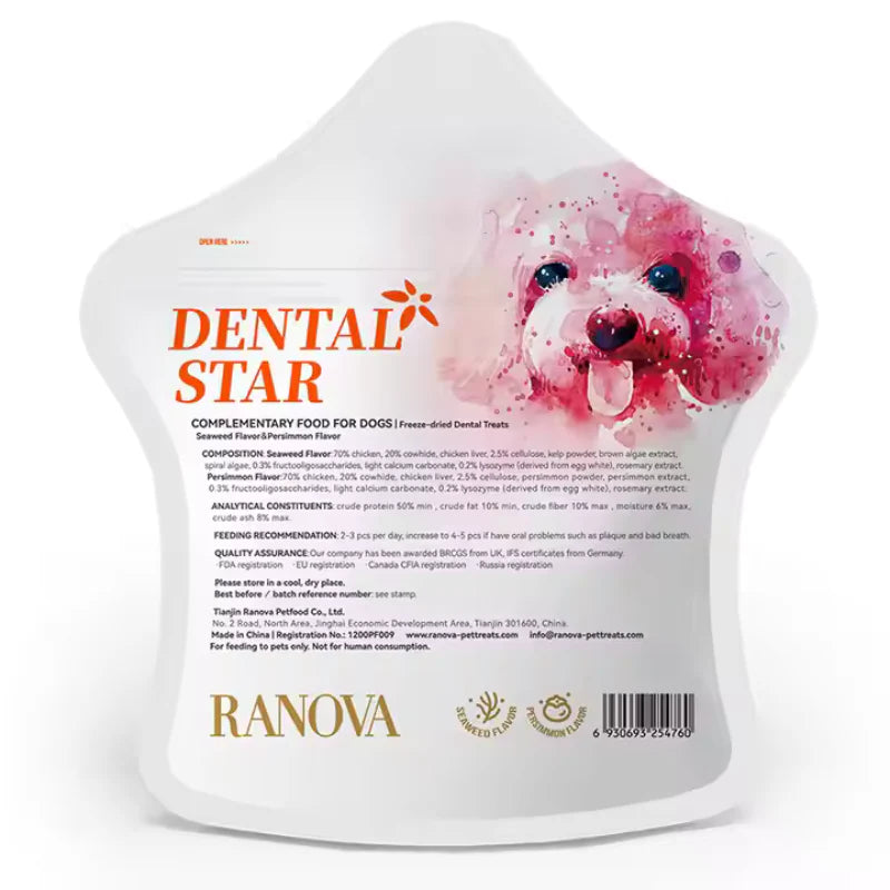 Ranova Freeze Dried Dog Teeth Cleaning Treats - Dental Star 45g