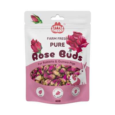 Little Cheeks Farm Fresh Pure Rose Buds 60g For Rabbits & Guinea pigs