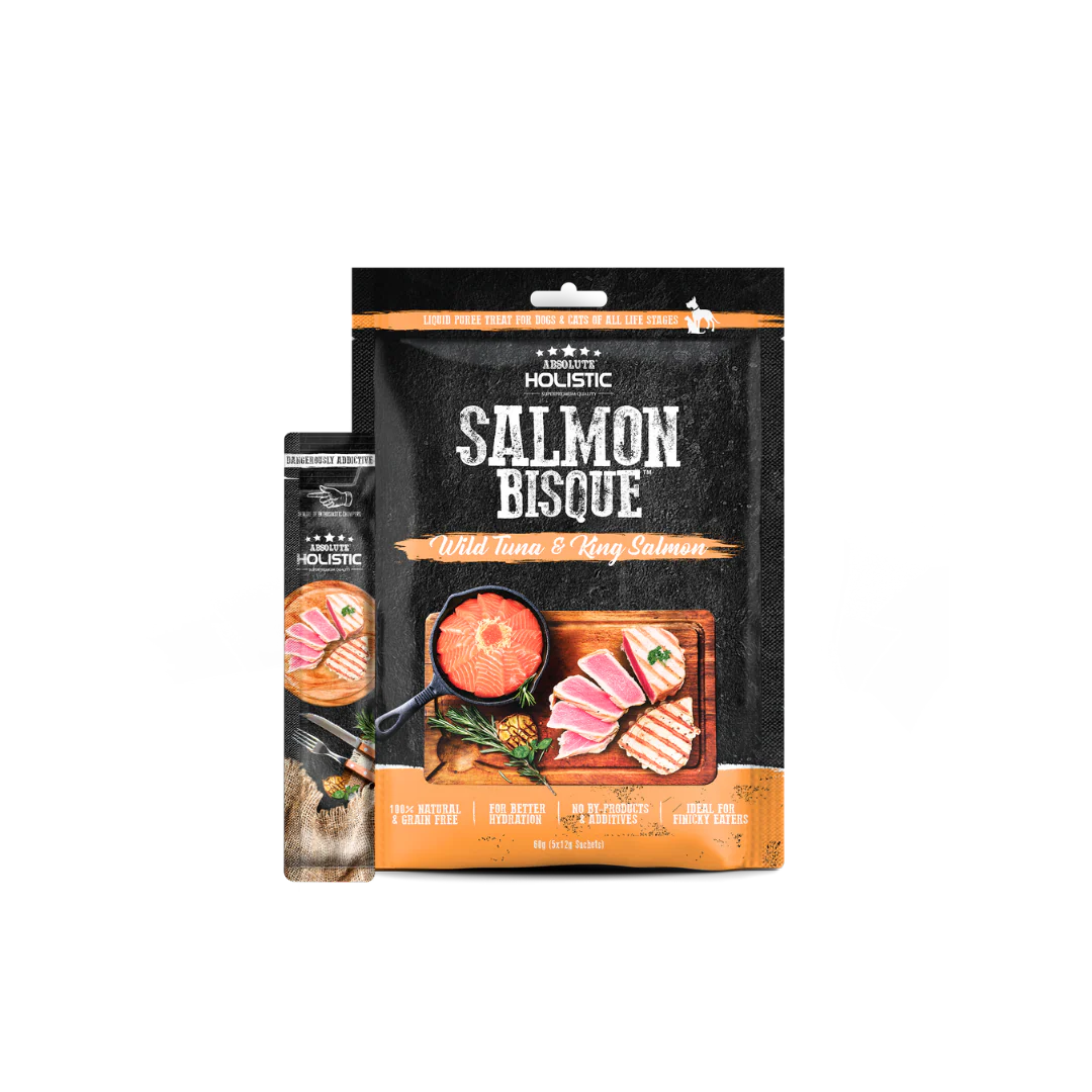 Absolute Holistic Liquid Bisque Treats For Cats & Dogs | Tuna & Salmon 12g x 5
