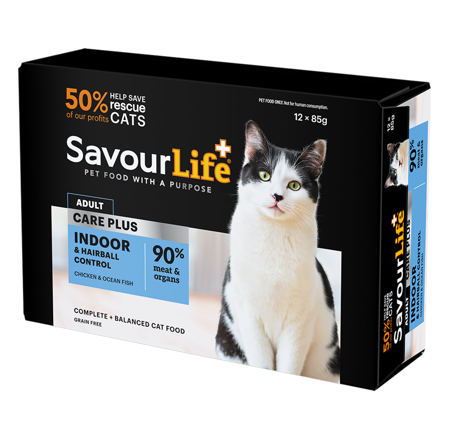 SavourLife Adult Cat Wet Food Care Plus Indoor & Hairball Control Chicken & Ocean Fish Pâté