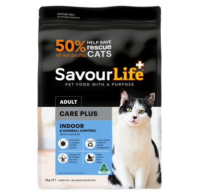 SavourLife Adult Cat Dry Food Care Plus Indoor & Hairball Control Chicken