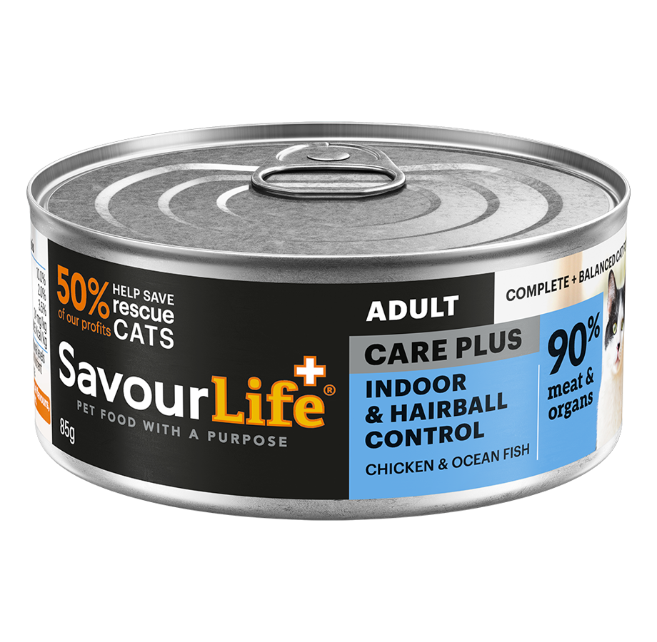 SavourLife Adult Cat Wet Food Care Plus Indoor & Hairball Control Chicken & Ocean Fish Pâté