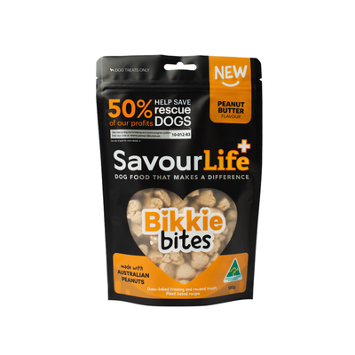 SavourLife Dog Treats Biscuits Australian Peanut Butter Flavour Bikkie Bites 180g