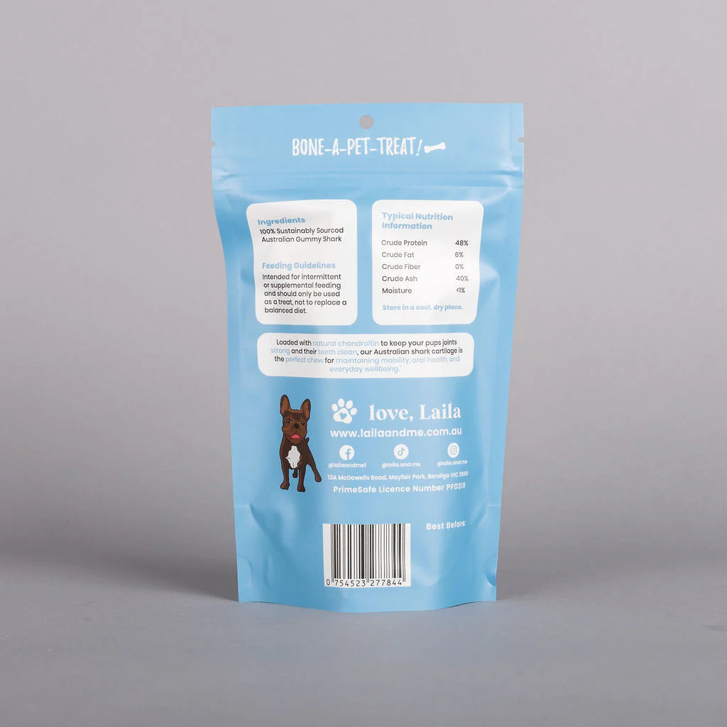 Laila and Me Dog Treat Australian Gummy Shark Cartilage 80g