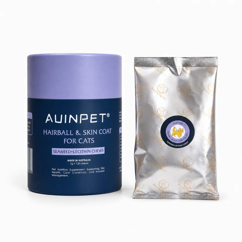 AUINPET HAIRBALL & SKIN COAT For Cats - Seaweed+Lecithin Chews