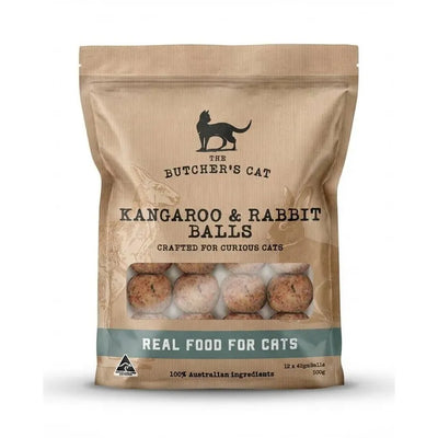 The Butcher's Cat | Raw Food Kangaroo and Rabbit Balls 500g
