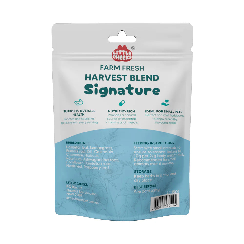 Little Cheeks Farm Fresh Harvest Blend Signature 50g For Rabbits & Guinea Pigs