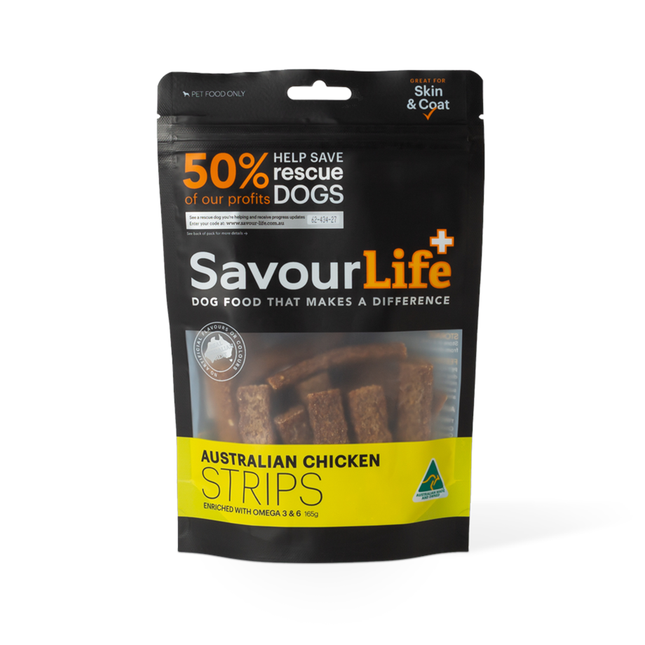SavourLife Dog Treats Strips Australian Chicken 165g