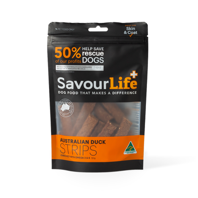 SavourLife Dog Treats Strips Australian Duck 165g