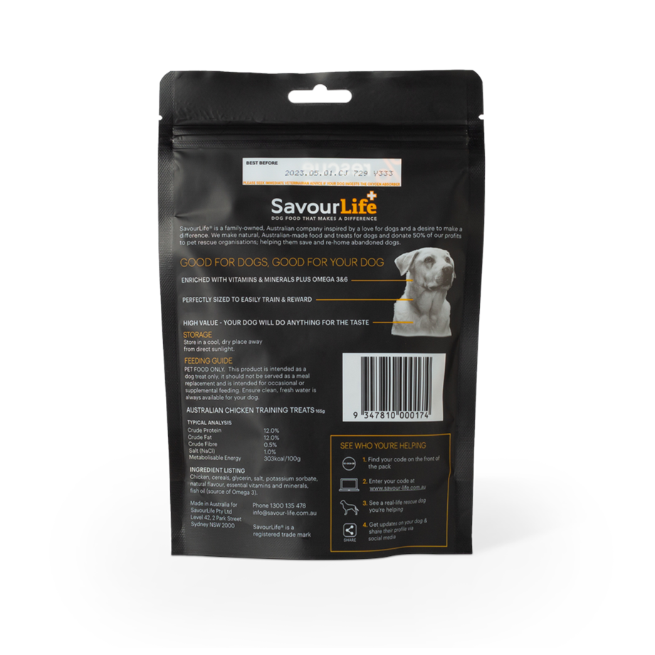 SavourLife Dog Treats Training Treats Australian Chicken 165g