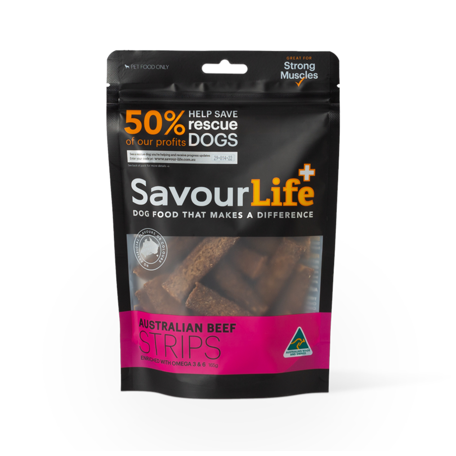 SavourLife Dog Treats Strips Australian Beef 165g