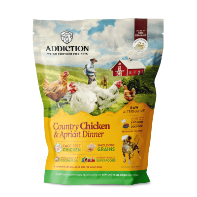Addiction Air Dried Dog Food Raw Alternative Country Chicken And Apricot Dinner 910g