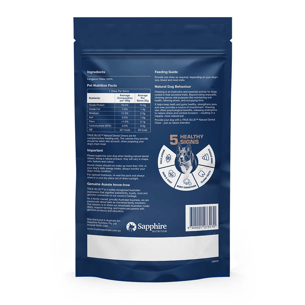 True Blue Air Dried Treats Aussie Kangaroo Fillets 5PK