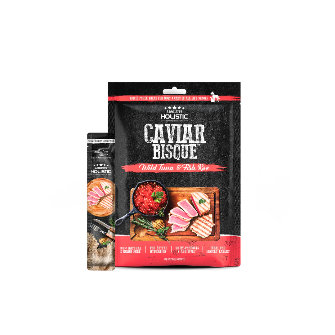Absolute Holistic Liquid Bisque Treats For Cats & Dogs | Tuna & Fish Roe 12g x 5