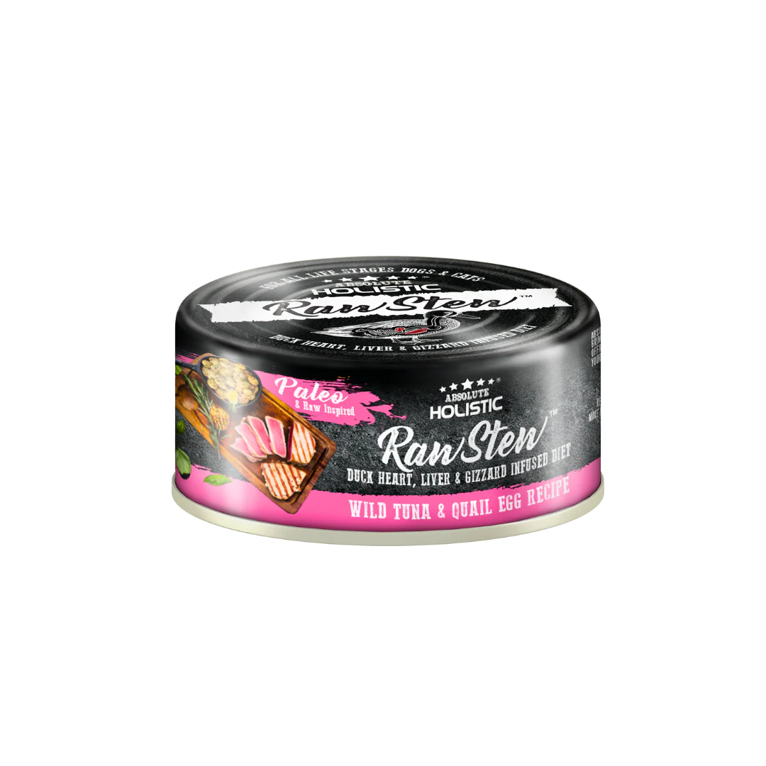 Absolute Holistic Wet Cat & Dog Food Raw Stew | Tuna & Quail Egg