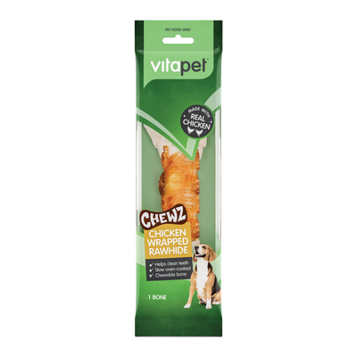 Vitapet Dog Treats Chicken Wrapped Rawhide Bone 1 Pack