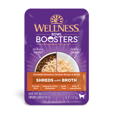 WELLNESS Core Wet Cat Food Bowl Boosters Shredded Chicken In Broth