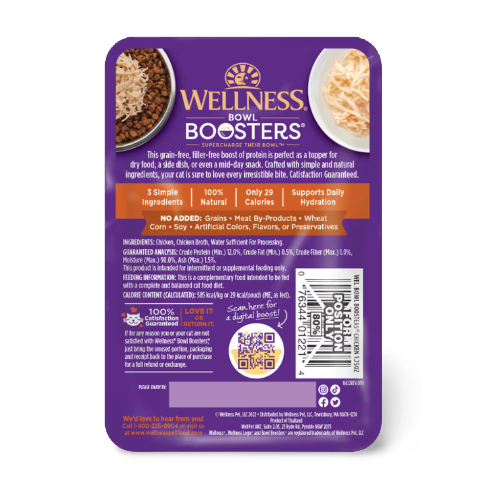 WELLNESS Core Wet Cat Food Bowl Boosters Shredded Chicken In Broth